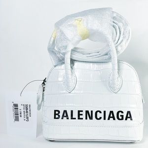 Balenciaga
White Ville Croc Embossed Leather Crossbody